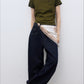 Cotton blend vintage style balloon-fit jeans | 2 color