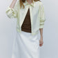 Cotton blend cropped elastic waist shirt jacket | 3 color