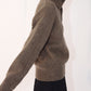 Wool blend high collar marled knit sweater | 3 color