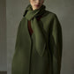 100% wool silhouetted V neck jacket with a scarf | 5 color