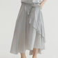 100% lyocell ruffled edge irregular hem soft skirt | 4 color