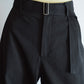 Cotton blend banana silhouette pants with a belt | 2 color