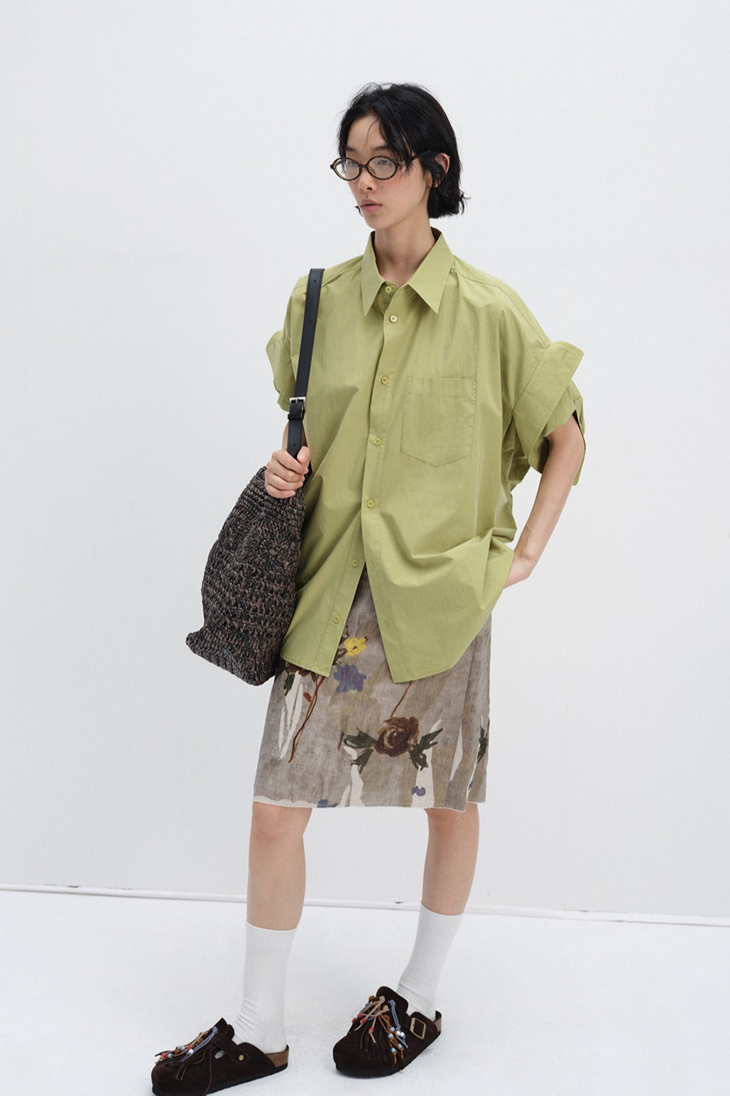 100% cotton chic shirt with rolled-up sleeves | 4 color