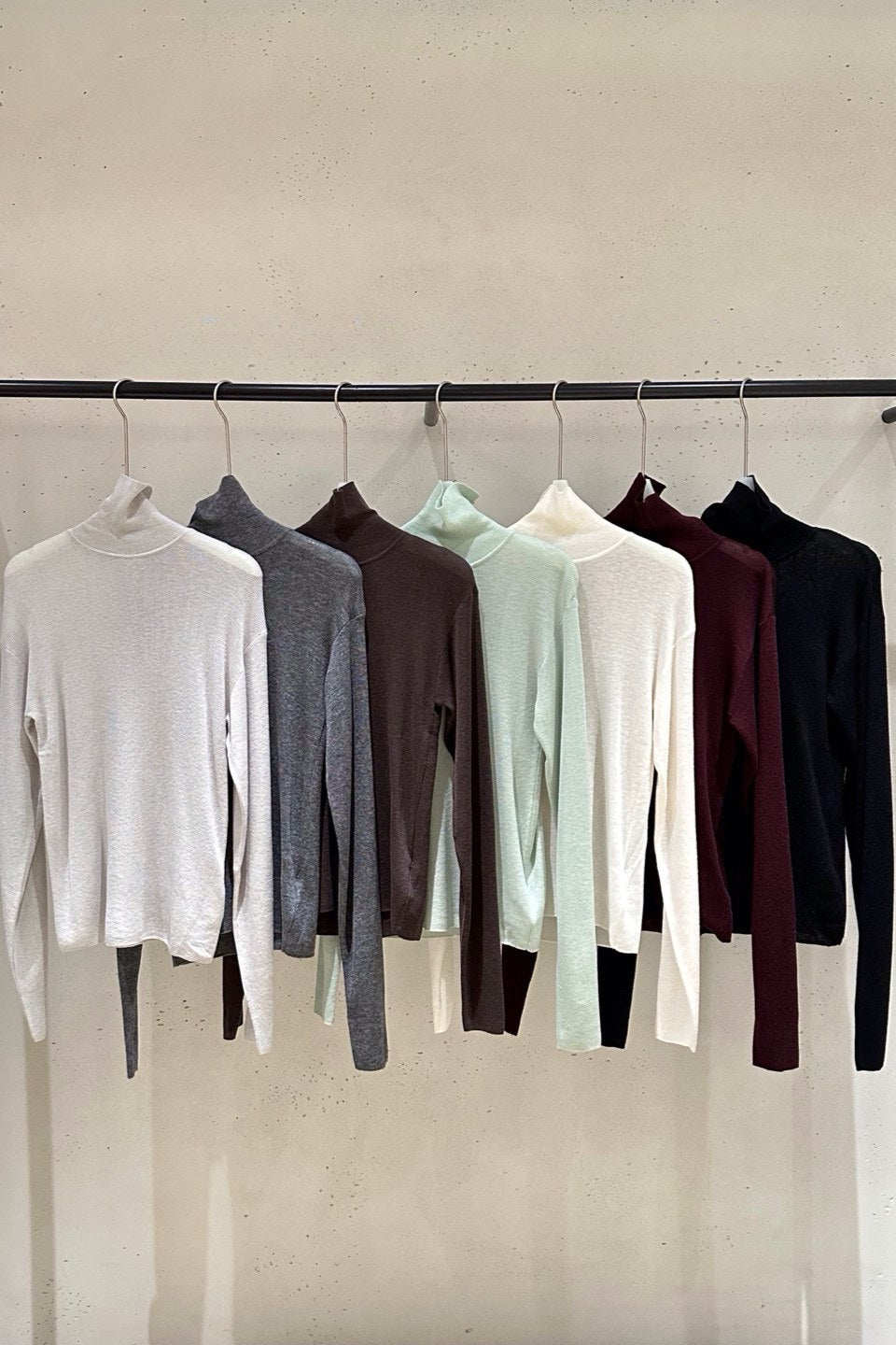 Wool containing high-neck base knitwear | 7 color