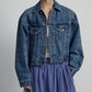 100% cotton retro cropped denim jacket | 2 color