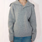 Wool blend high collar marled knit sweater | 3 color