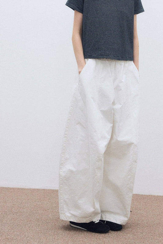 100% cotton lantern shape relaxed-fit pants | 4 color