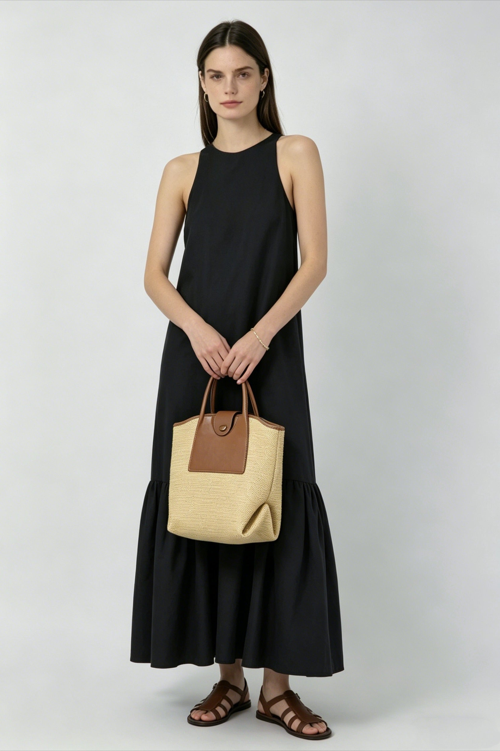 100% linen structured yet fluid dress