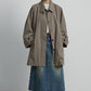 Cotton blend mid-length trench coat with a scarf | 2 color