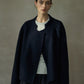 Wool blend funnel collar elegant jacket | 3 color