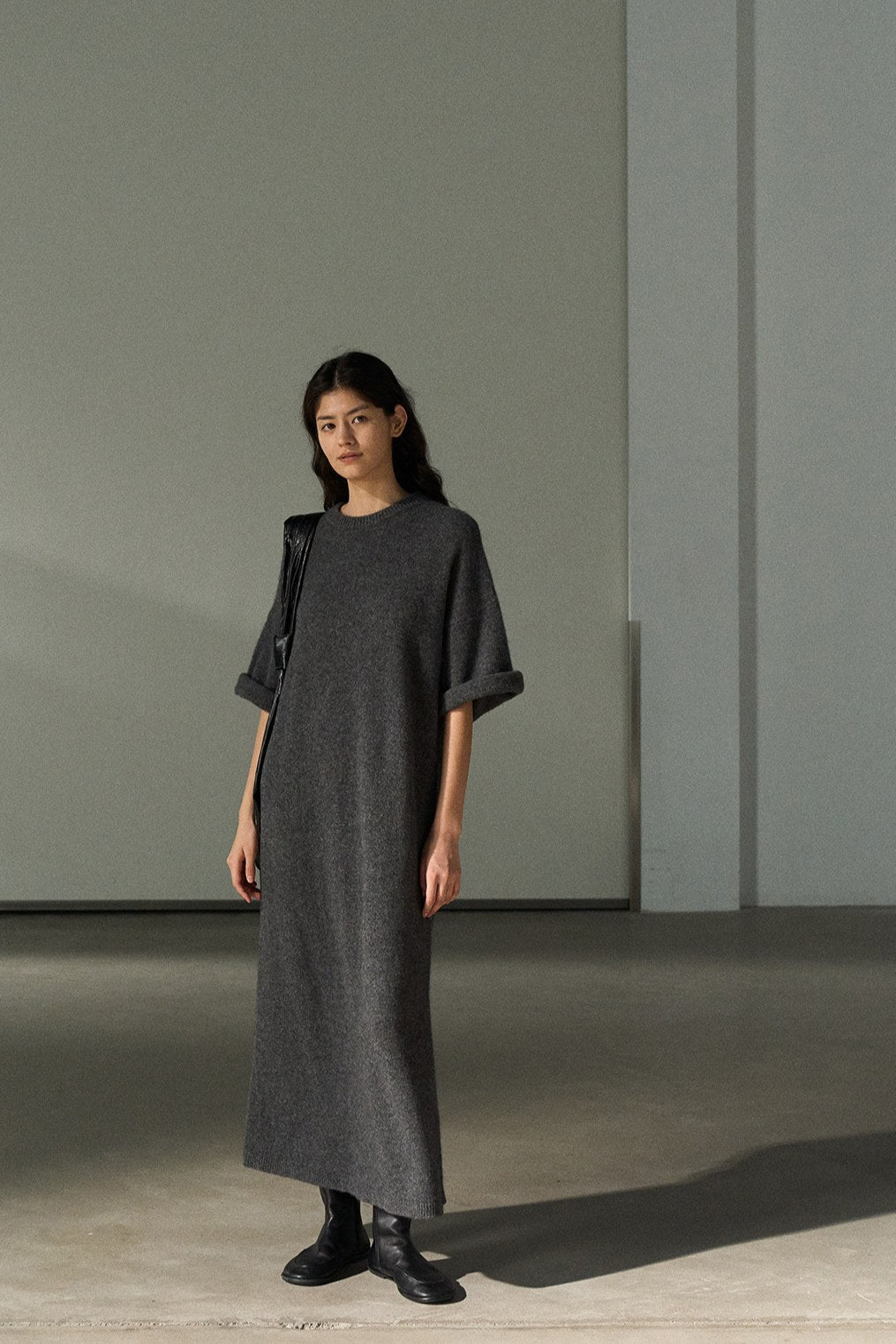 Ultra-relaxed oversized wool-yark dress | 4 color