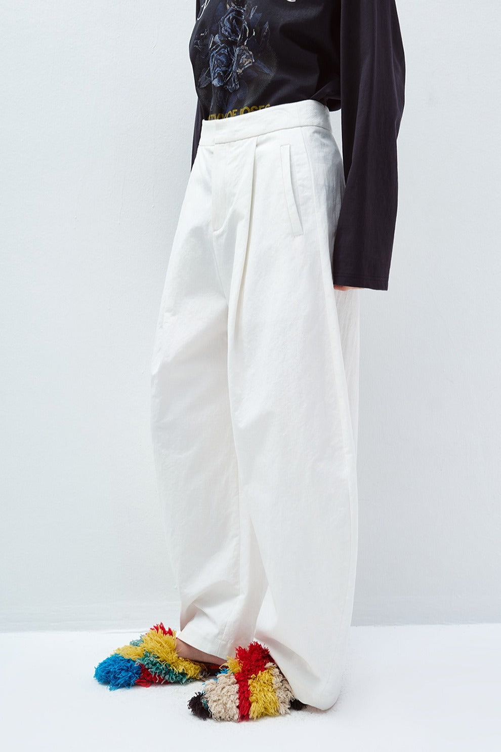 Clean tone cocoon shape loose pants | 3 color