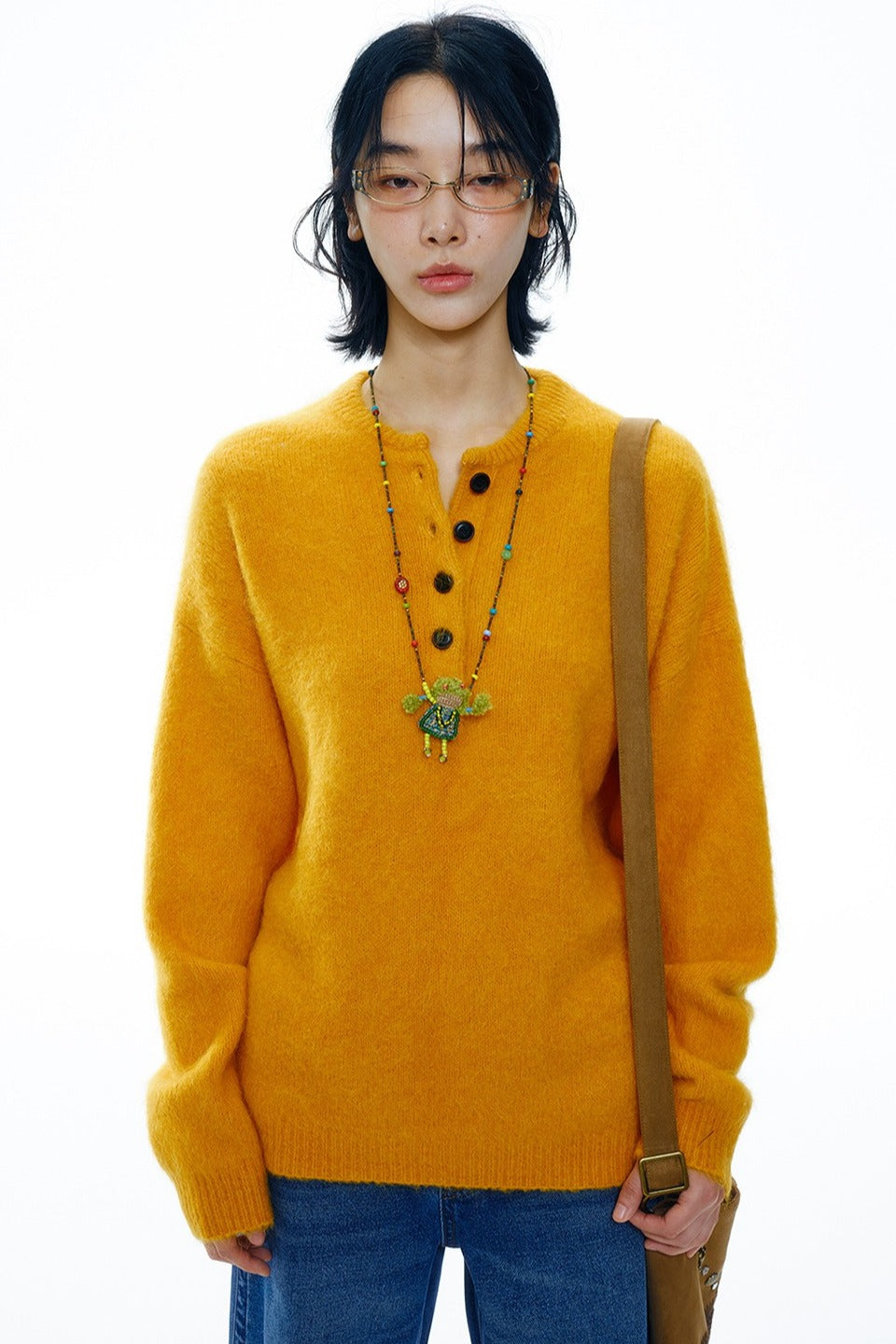 Hand-crocheted plush pendant necklace | 2 color