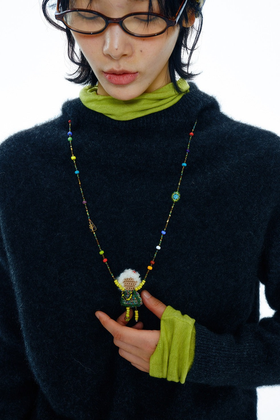 Yak down blend solid hue hoodie sweater | 4 color