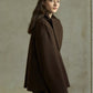 100% wool silhouetted V neck jacket with a scarf | 5 color
