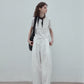 100% cotton cocoon shape pleats casual pants | 3 color
