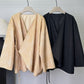 Crackle-glaze texture slant opening wrap jacket | 2 color