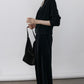 Large V-neck buttoned waist sweater | 2 color