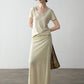 Cotton blend twisted waist A-line skirt | 3 color