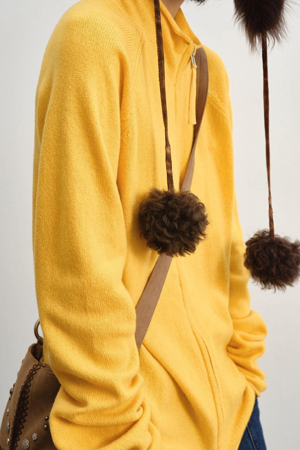 Wool blend slouchy fit dual-zip cardigan | 8 color