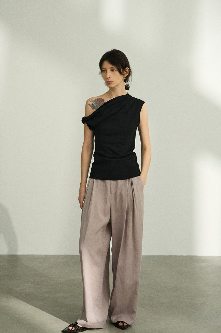 Lyocell blend linen straight pants | 3 color