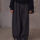 Wool blend check pattern loose structure pants | 2 color