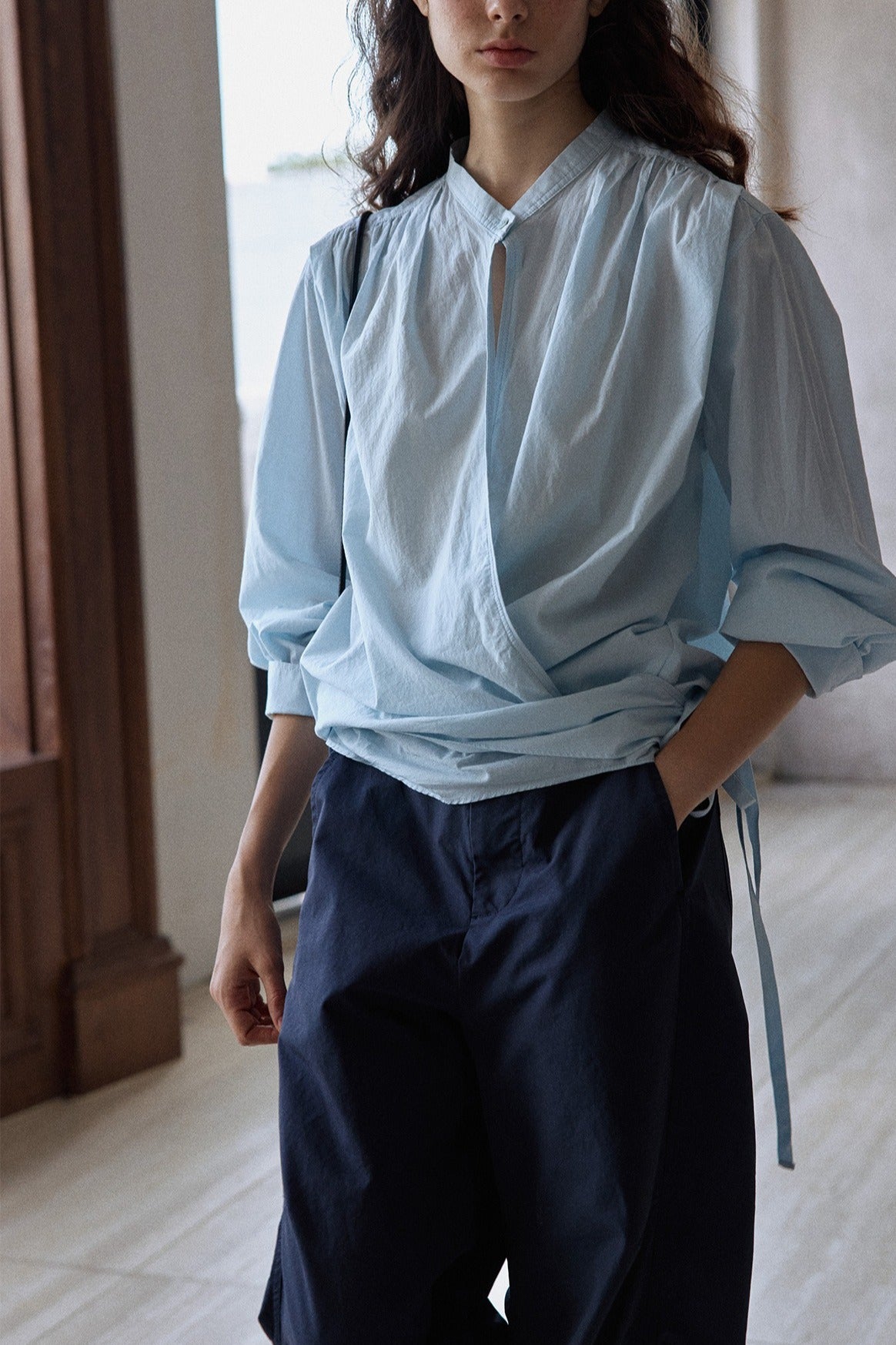 100% cotton wrap style shirt | 3 color