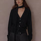 100% wool loose fit V-neck cardigan with a tie | 8 color