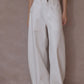 Cotton blend wide-leg  curved shape jeans | 3 color