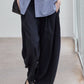 Cotton blend cocoon shape lace waist loose pants | 5 color