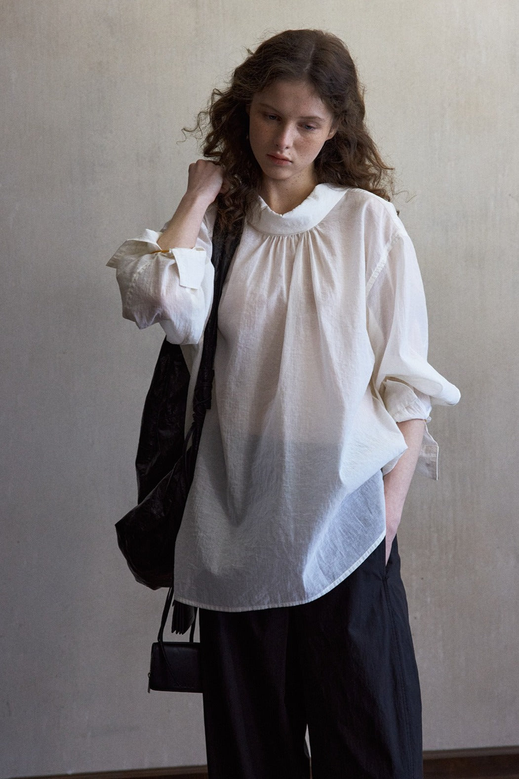 Camisa vaporosa de mezcla de algodón | 4 colores