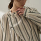 100% cotton diagonal placket striped shirt | 2 color