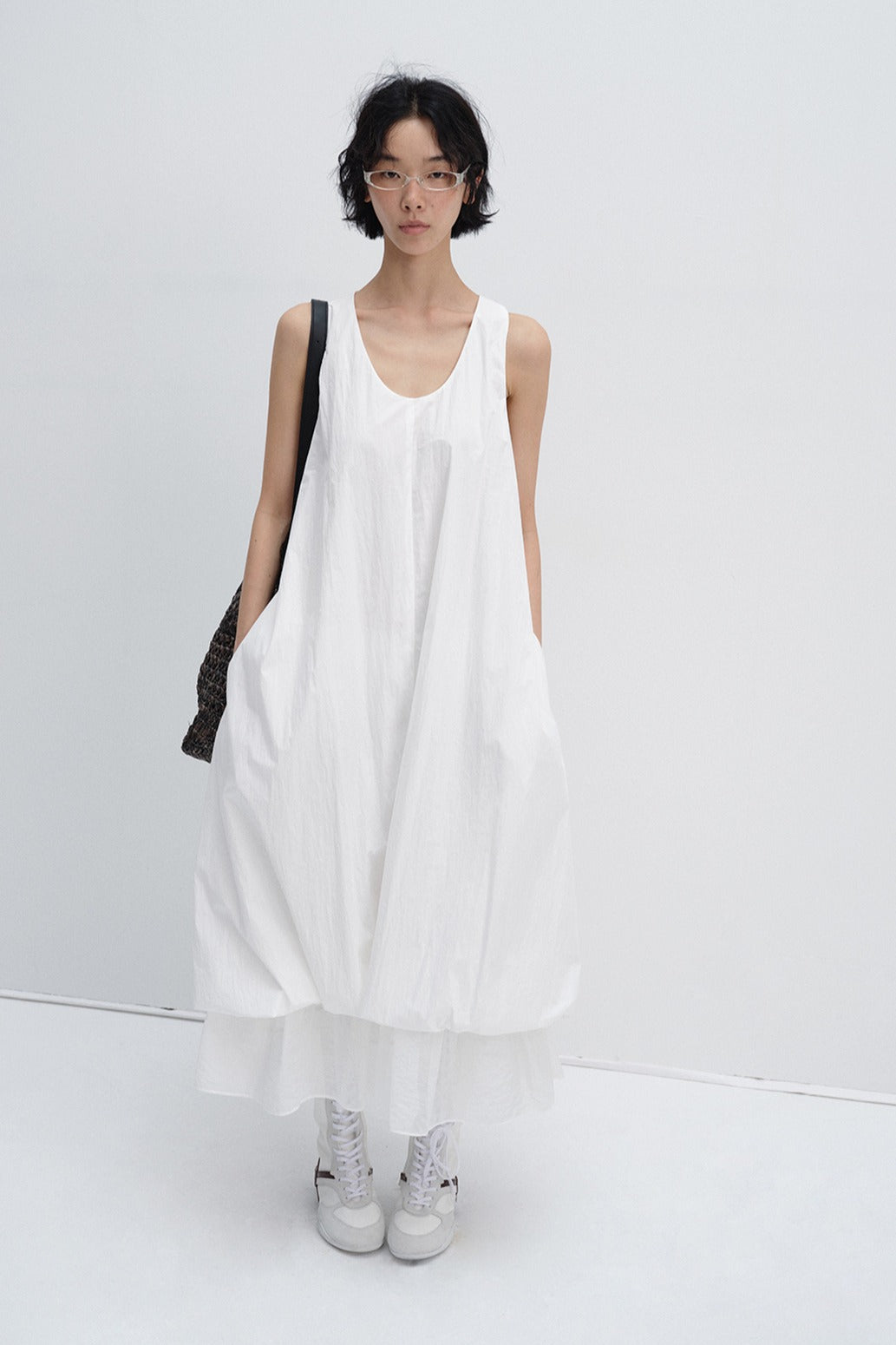 Robe effet nuage en mélange de coton à superpositions | 3 couleurs