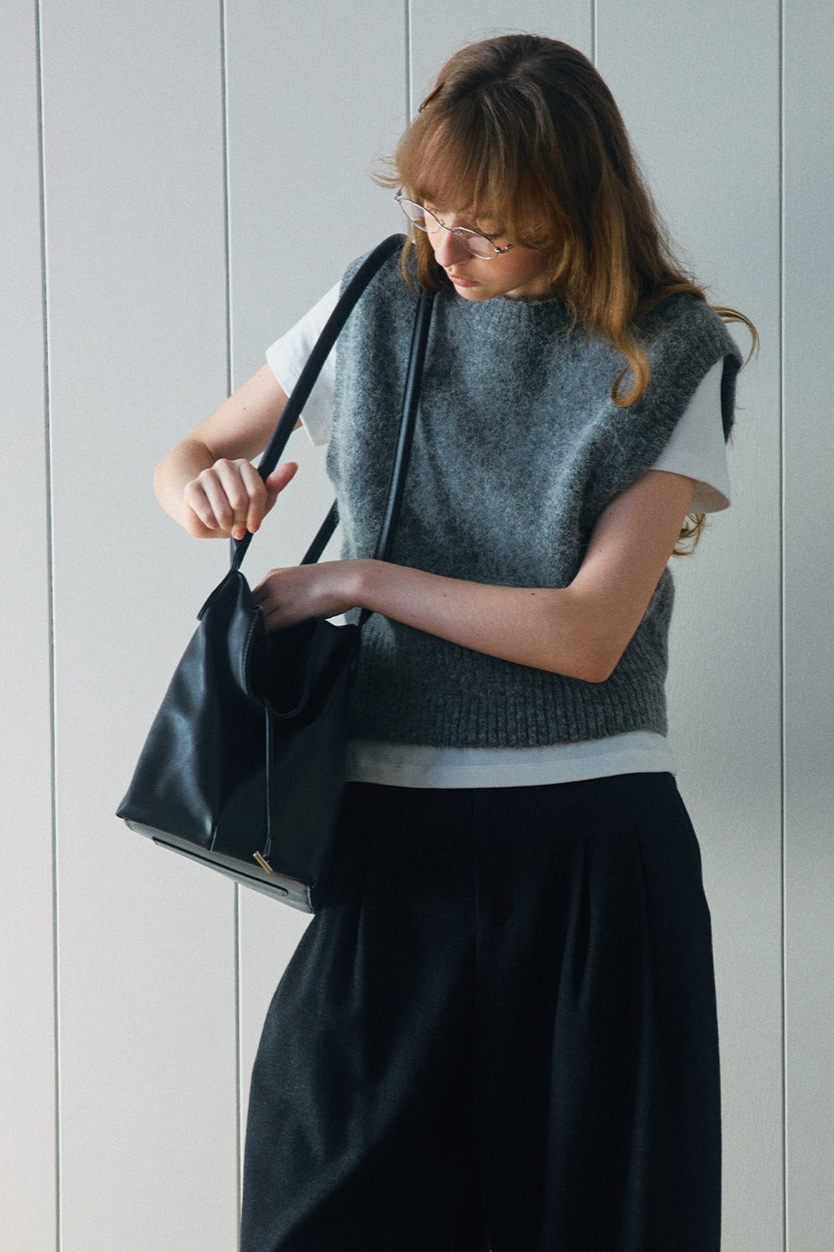 Alpaca blend minimalist cropped vest | 4 color