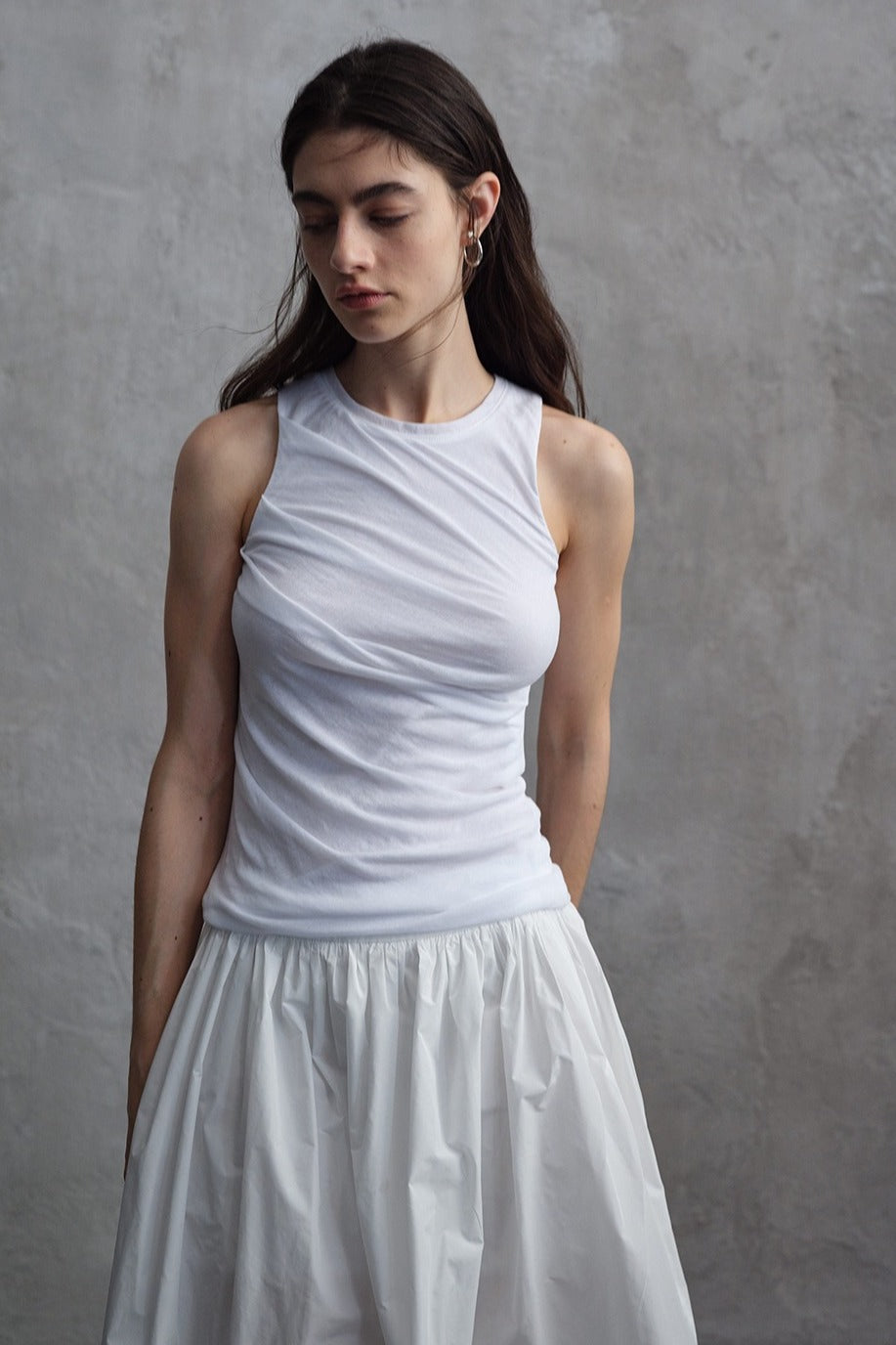 Gilet à plis asymétriques 100 % coton | 3 coloris