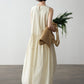 Cotton blend pleated A-line sleeveless dress | 4 color