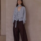 100% wool loose fit V-neck cardigan with a tie | 8 color