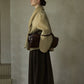 Wool-alpaca scarf-collar elegant jacket | 3 color