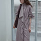 Cotton blend irregular flutter collar lightweight trench coat | 3 color