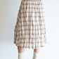 Linen-cotton crinkled elastic waist check skirt | 2 color