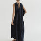Lyocell blend voluminous airy maxi sleeveless dress | 4 color