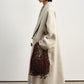 Wool-silk-angora ultra-loose V-neck over coat | 3 color