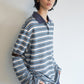 Cotton blend color-block retro polo T-shirt | 3 color