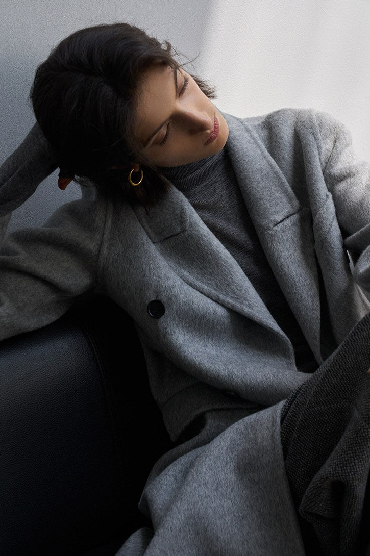 100% wool straight waisted silhouette versatile coat | 4 color