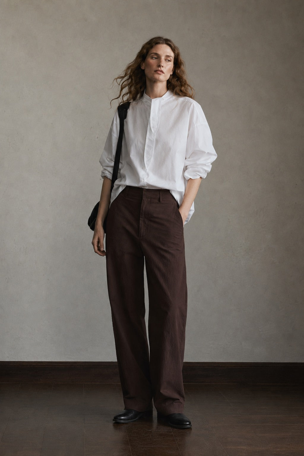 100% cotton scarf collar blouse | 4 color