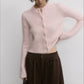 Sheep wool blend mohair elastic soft cardigan | 3 color