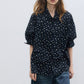 100% cotton floral pattern tie collar shirt | 2 color