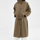 Relaxed fit stand collar silhouette trench coat