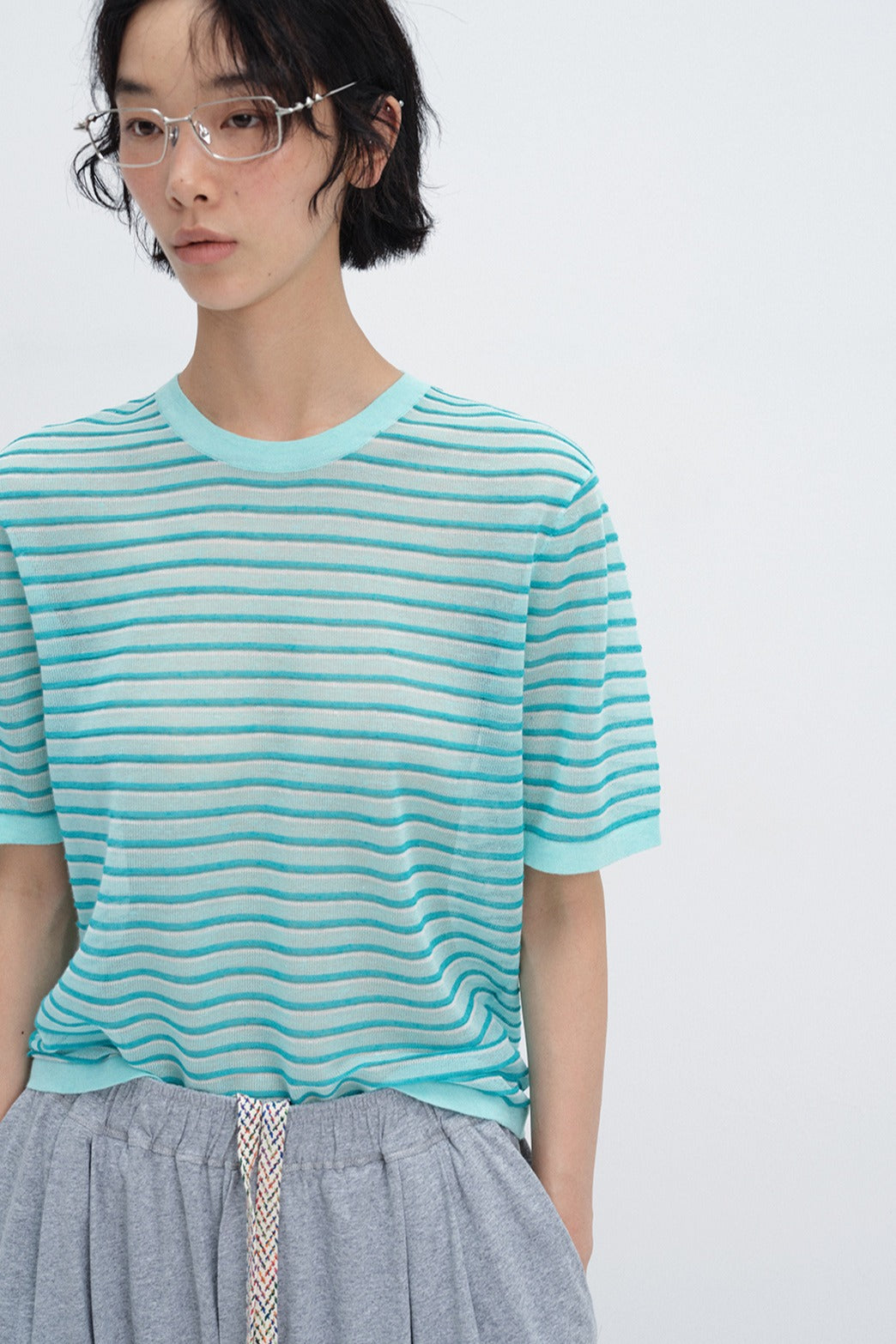 Breathable lightweight striped T-shirt | 3 color