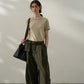 "Ohmi Bleach" cotton cocoon pants with waist-cinch bag | 2 color